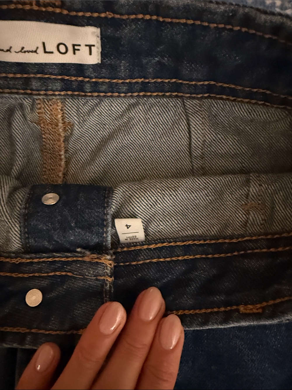 Dark Blue Denim Button-Front Mini Skirt - Picture 4 of 5